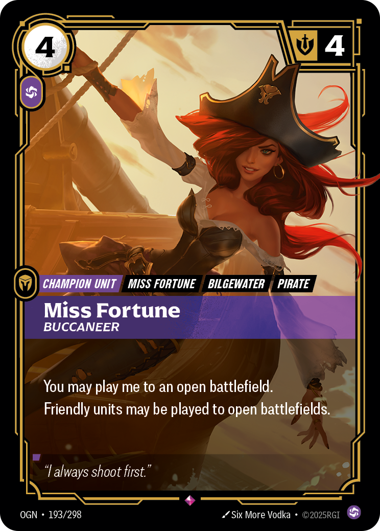 Miss Fortune, Buccaneer art