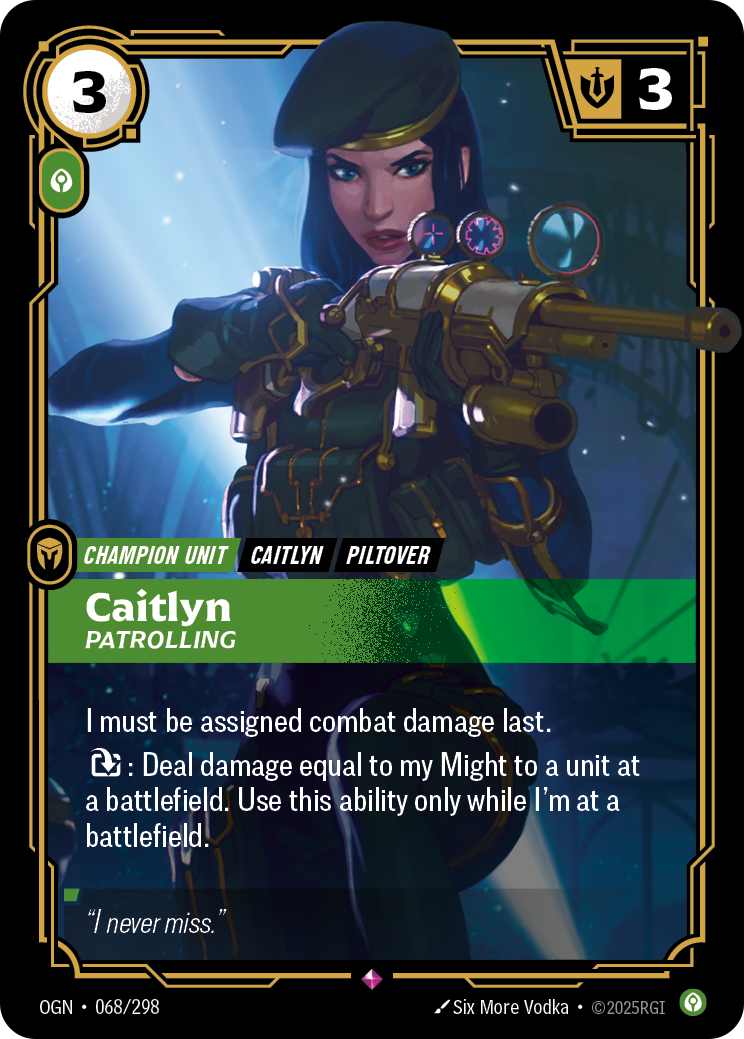 Caitlyn, Patrolling art