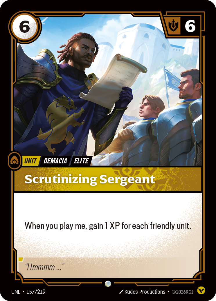 Scrutinizing Sergeant
